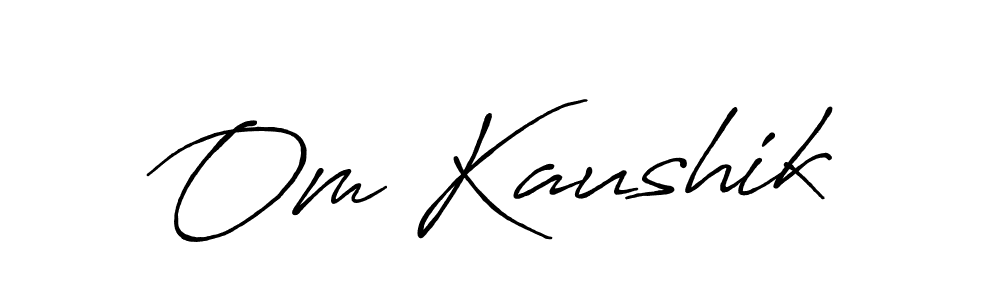 Also You can easily find your signature by using the search form. We will create Om Kaushik name handwritten signature images for you free of cost using Antro_Vectra_Bolder sign style. Om Kaushik signature style 7 images and pictures png