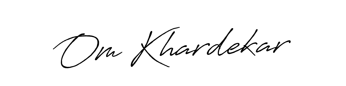 Use a signature maker to create a handwritten signature online. With this signature software, you can design (Antro_Vectra_Bolder) your own signature for name Om Khardekar. Om Khardekar signature style 7 images and pictures png