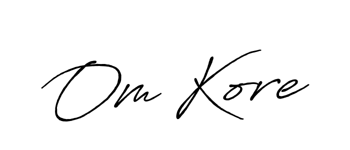 Design your own signature with our free online signature maker. With this signature software, you can create a handwritten (Antro_Vectra_Bolder) signature for name Om Kore. Om Kore signature style 7 images and pictures png