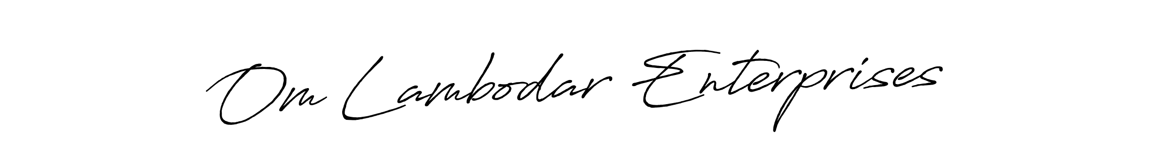 Also we have Om Lambodar Enterprises name is the best signature style. Create professional handwritten signature collection using Antro_Vectra_Bolder autograph style. Om Lambodar Enterprises signature style 7 images and pictures png