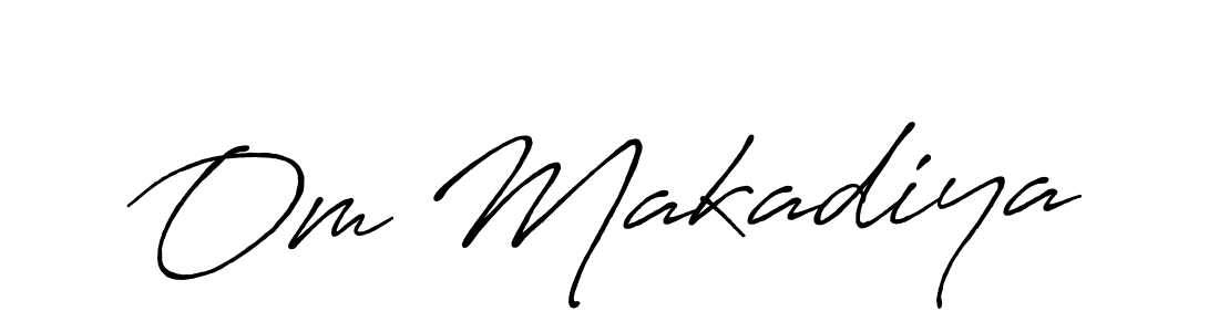 Antro_Vectra_Bolder is a professional signature style that is perfect for those who want to add a touch of class to their signature. It is also a great choice for those who want to make their signature more unique. Get Om Makadiya name to fancy signature for free. Om Makadiya signature style 7 images and pictures png