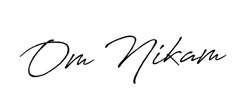 How to make Om Nikam signature? Antro_Vectra_Bolder is a professional autograph style. Create handwritten signature for Om Nikam name. Om Nikam signature style 7 images and pictures png