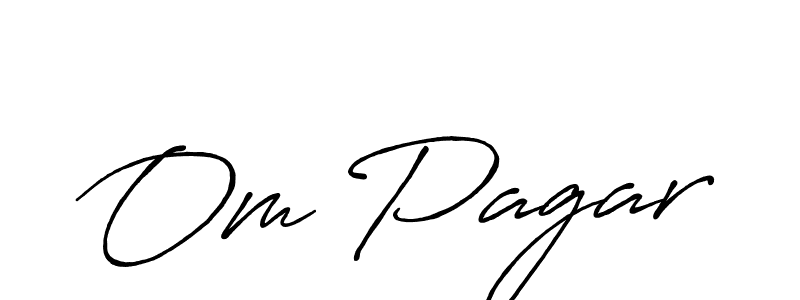 How to make Om Pagar signature? Antro_Vectra_Bolder is a professional autograph style. Create handwritten signature for Om Pagar name. Om Pagar signature style 7 images and pictures png