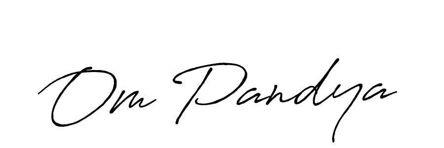 if you are searching for the best signature style for your name Om Pandya. so please give up your signature search. here we have designed multiple signature styles  using Antro_Vectra_Bolder. Om Pandya signature style 7 images and pictures png