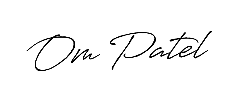 Antro_Vectra_Bolder is a professional signature style that is perfect for those who want to add a touch of class to their signature. It is also a great choice for those who want to make their signature more unique. Get Om Patel name to fancy signature for free. Om Patel signature style 7 images and pictures png