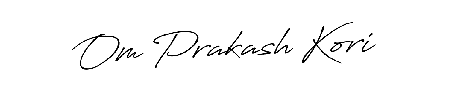 How to make Om Prakash Kori name signature. Use Antro_Vectra_Bolder style for creating short signs online. This is the latest handwritten sign. Om Prakash Kori signature style 7 images and pictures png
