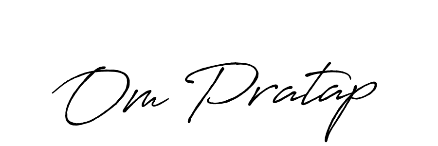 Make a beautiful signature design for name Om Pratap. With this signature (Antro_Vectra_Bolder) style, you can create a handwritten signature for free. Om Pratap signature style 7 images and pictures png