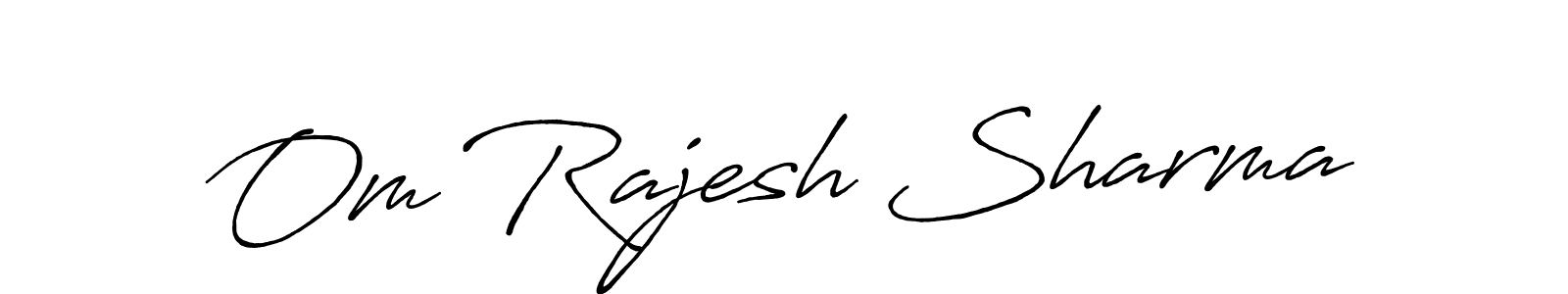 Create a beautiful signature design for name Om Rajesh Sharma. With this signature (Antro_Vectra_Bolder) fonts, you can make a handwritten signature for free. Om Rajesh Sharma signature style 7 images and pictures png