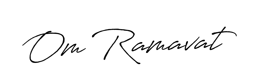 How to make Om Ramavat name signature. Use Antro_Vectra_Bolder style for creating short signs online. This is the latest handwritten sign. Om Ramavat signature style 7 images and pictures png