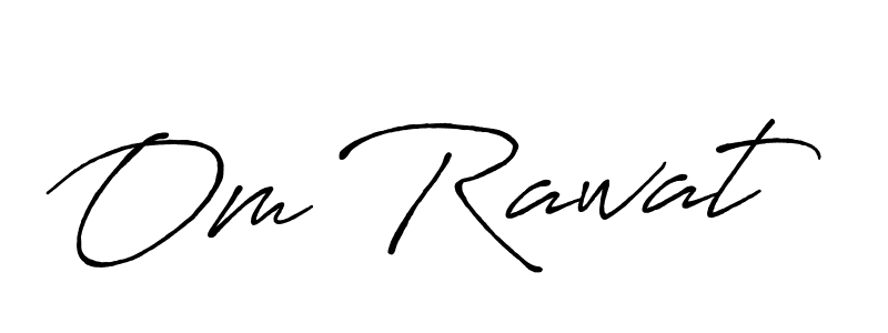 Also we have Om Rawat name is the best signature style. Create professional handwritten signature collection using Antro_Vectra_Bolder autograph style. Om Rawat signature style 7 images and pictures png