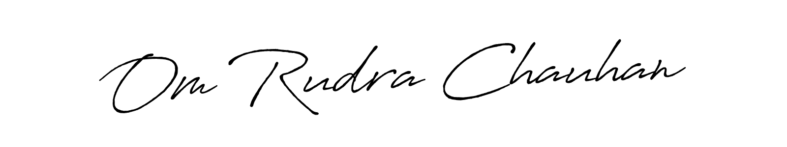 Also You can easily find your signature by using the search form. We will create Om Rudra Chauhan name handwritten signature images for you free of cost using Antro_Vectra_Bolder sign style. Om Rudra Chauhan signature style 7 images and pictures png