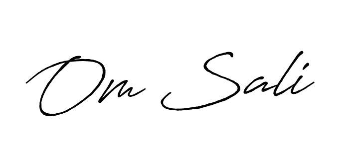 How to make Om Sali name signature. Use Antro_Vectra_Bolder style for creating short signs online. This is the latest handwritten sign. Om Sali signature style 7 images and pictures png