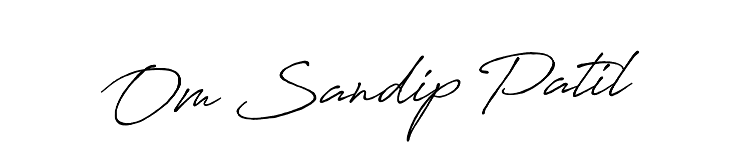 Similarly Antro_Vectra_Bolder is the best handwritten signature design. Signature creator online .You can use it as an online autograph creator for name Om Sandip Patil. Om Sandip Patil signature style 7 images and pictures png