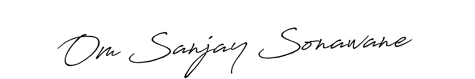 Om Sanjay Sonawane stylish signature style. Best Handwritten Sign (Antro_Vectra_Bolder) for my name. Handwritten Signature Collection Ideas for my name Om Sanjay Sonawane. Om Sanjay Sonawane signature style 7 images and pictures png