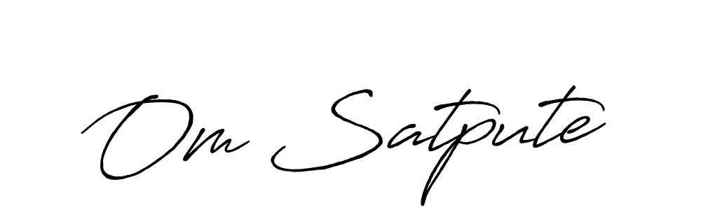 Create a beautiful signature design for name Om Satpute. With this signature (Antro_Vectra_Bolder) fonts, you can make a handwritten signature for free. Om Satpute signature style 7 images and pictures png