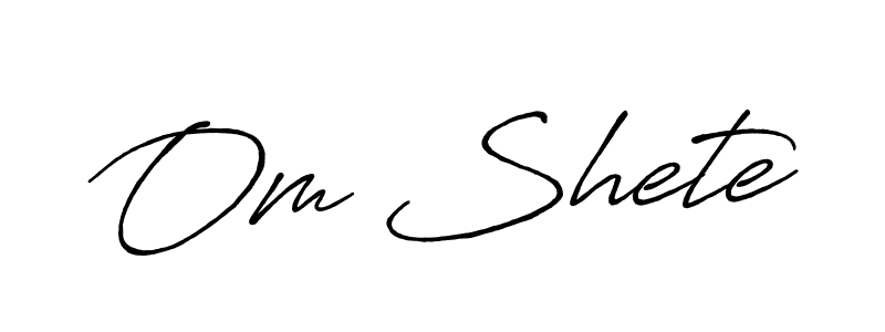 The best way (Antro_Vectra_Bolder) to make a short signature is to pick only two or three words in your name. The name Om Shete include a total of six letters. For converting this name. Om Shete signature style 7 images and pictures png