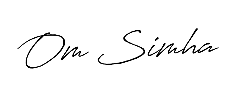 It looks lik you need a new signature style for name Om Simha. Design unique handwritten (Antro_Vectra_Bolder) signature with our free signature maker in just a few clicks. Om Simha signature style 7 images and pictures png