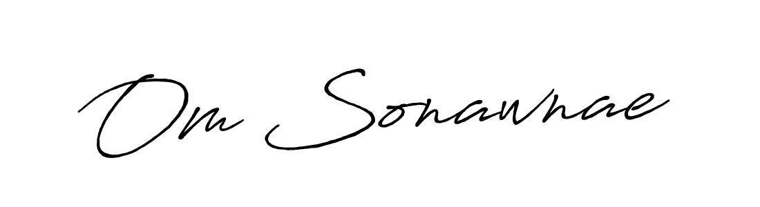 Om Sonawnae stylish signature style. Best Handwritten Sign (Antro_Vectra_Bolder) for my name. Handwritten Signature Collection Ideas for my name Om Sonawnae. Om Sonawnae signature style 7 images and pictures png