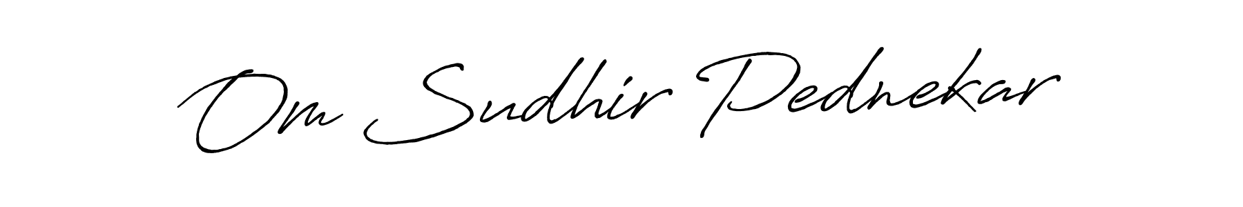 Create a beautiful signature design for name Om Sudhir Pednekar. With this signature (Antro_Vectra_Bolder) fonts, you can make a handwritten signature for free. Om Sudhir Pednekar signature style 7 images and pictures png