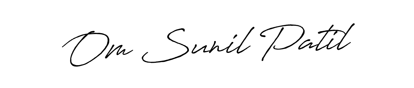 Create a beautiful signature design for name Om Sunil Patil. With this signature (Antro_Vectra_Bolder) fonts, you can make a handwritten signature for free. Om Sunil Patil signature style 7 images and pictures png