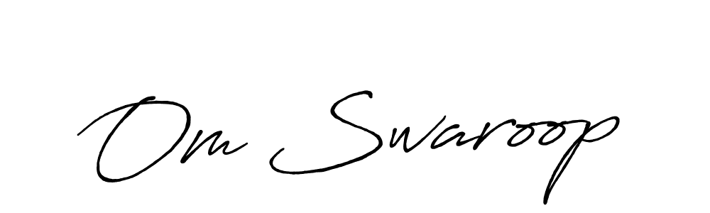 Use a signature maker to create a handwritten signature online. With this signature software, you can design (Antro_Vectra_Bolder) your own signature for name Om Swaroop. Om Swaroop signature style 7 images and pictures png