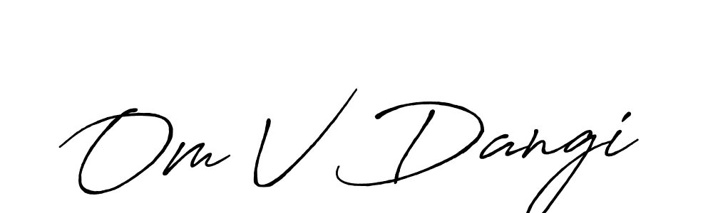 Antro_Vectra_Bolder is a professional signature style that is perfect for those who want to add a touch of class to their signature. It is also a great choice for those who want to make their signature more unique. Get Om V Dangi name to fancy signature for free. Om V Dangi signature style 7 images and pictures png