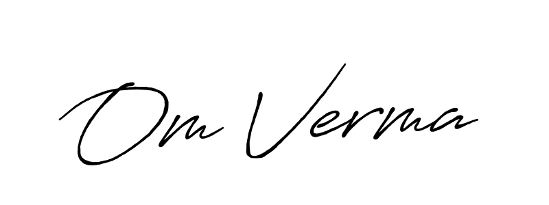 Om Verma stylish signature style. Best Handwritten Sign (Antro_Vectra_Bolder) for my name. Handwritten Signature Collection Ideas for my name Om Verma. Om Verma signature style 7 images and pictures png