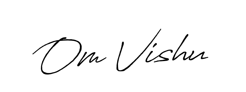 Also we have Om Vishu name is the best signature style. Create professional handwritten signature collection using Antro_Vectra_Bolder autograph style. Om Vishu signature style 7 images and pictures png