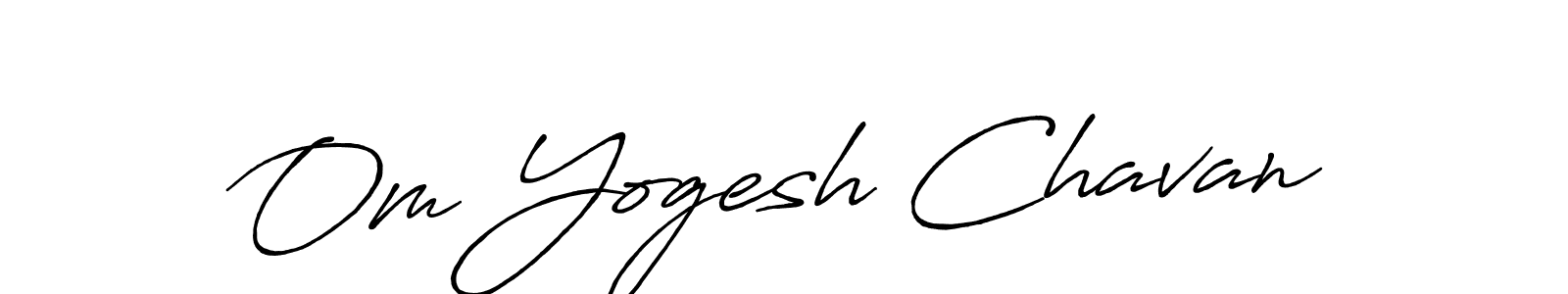 How to make Om Yogesh Chavan name signature. Use Antro_Vectra_Bolder style for creating short signs online. This is the latest handwritten sign. Om Yogesh Chavan signature style 7 images and pictures png