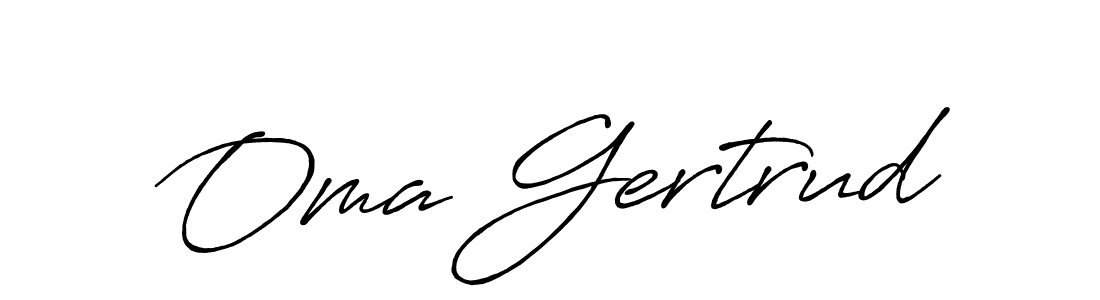 Make a beautiful signature design for name Oma Gertrud. With this signature (Antro_Vectra_Bolder) style, you can create a handwritten signature for free. Oma Gertrud signature style 7 images and pictures png