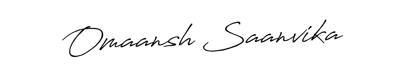 The best way (Antro_Vectra_Bolder) to make a short signature is to pick only two or three words in your name. The name Omaansh Saanvika include a total of six letters. For converting this name. Omaansh Saanvika signature style 7 images and pictures png