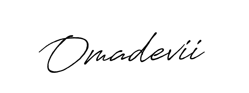 How to make Omadevii name signature. Use Antro_Vectra_Bolder style for creating short signs online. This is the latest handwritten sign. Omadevii signature style 7 images and pictures png