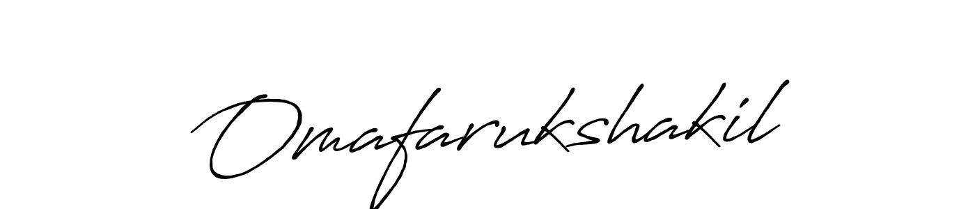 Make a beautiful signature design for name Omafarukshakil. With this signature (Antro_Vectra_Bolder) style, you can create a handwritten signature for free. Omafarukshakil signature style 7 images and pictures png