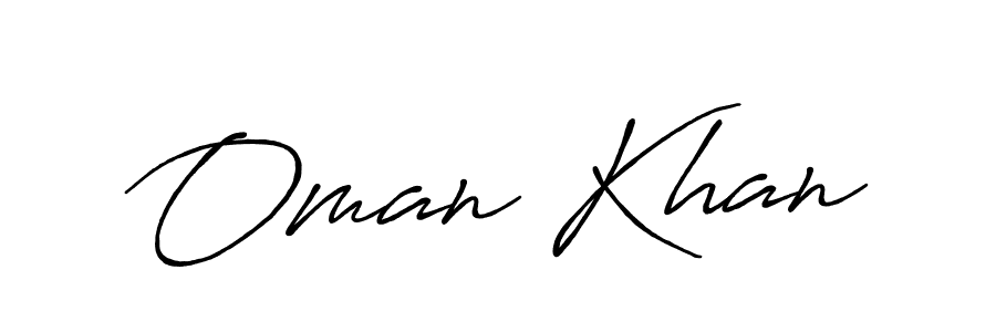 Make a beautiful signature design for name Oman Khan. With this signature (Antro_Vectra_Bolder) style, you can create a handwritten signature for free. Oman Khan signature style 7 images and pictures png