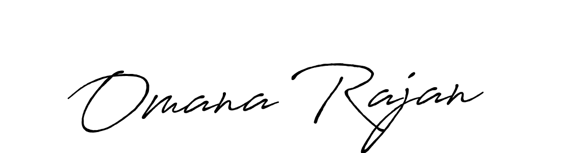 Create a beautiful signature design for name Omana Rajan. With this signature (Antro_Vectra_Bolder) fonts, you can make a handwritten signature for free. Omana Rajan signature style 7 images and pictures png