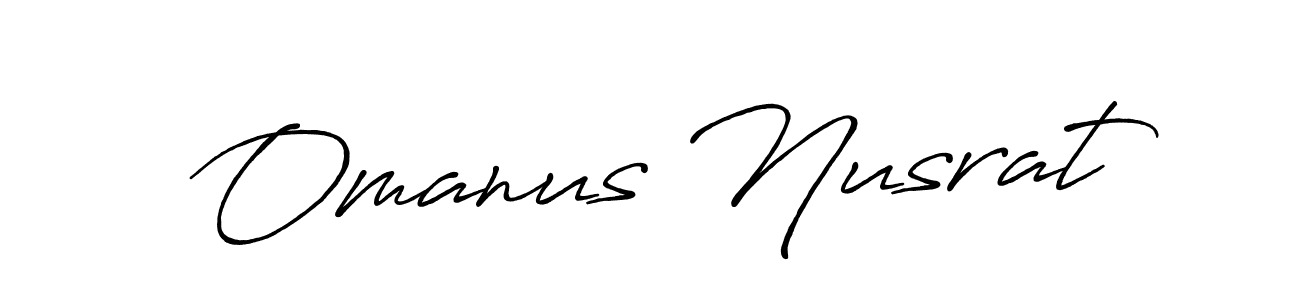 Design your own signature with our free online signature maker. With this signature software, you can create a handwritten (Antro_Vectra_Bolder) signature for name Omanus Nusrat. Omanus Nusrat signature style 7 images and pictures png
