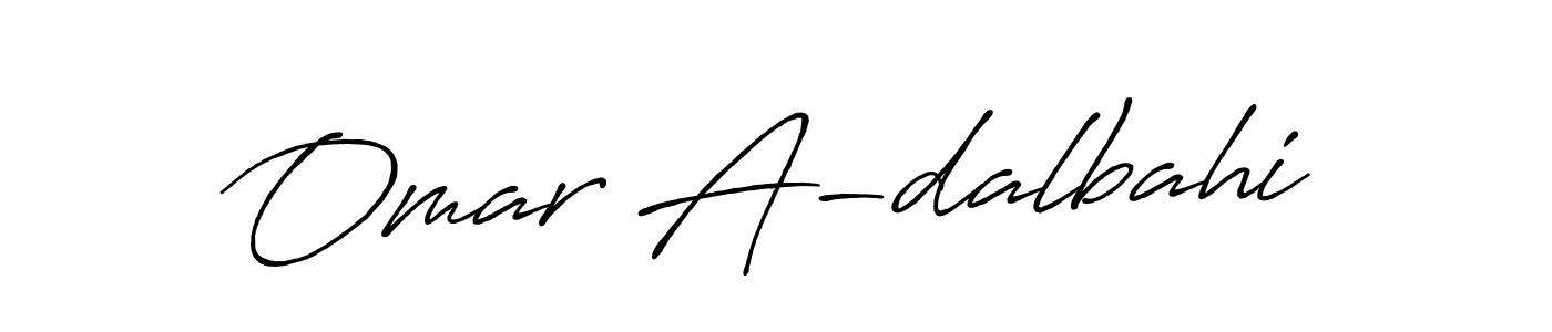 Make a beautiful signature design for name Omar A-dalbahi. With this signature (Antro_Vectra_Bolder) style, you can create a handwritten signature for free. Omar A-dalbahi signature style 7 images and pictures png