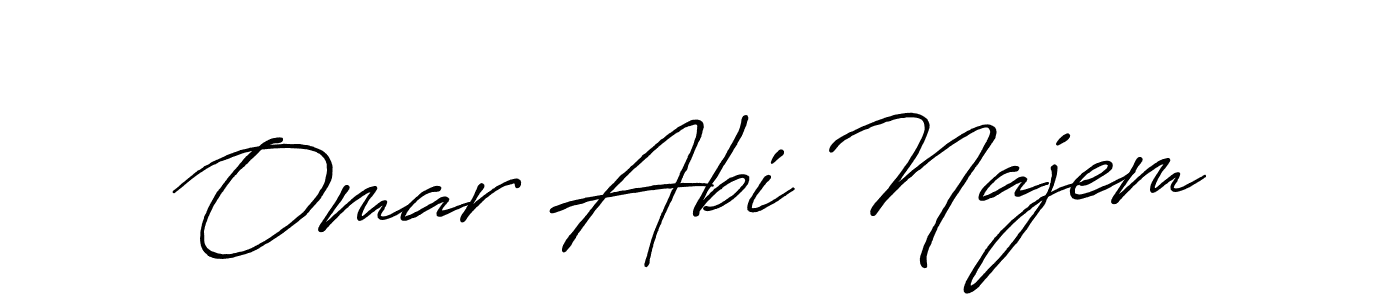 How to make Omar Abi Najem name signature. Use Antro_Vectra_Bolder style for creating short signs online. This is the latest handwritten sign. Omar Abi Najem signature style 7 images and pictures png
