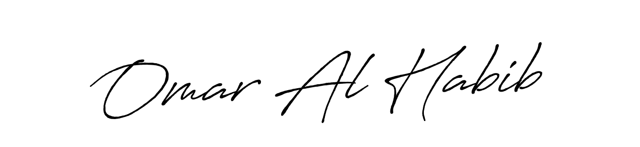 Use a signature maker to create a handwritten signature online. With this signature software, you can design (Antro_Vectra_Bolder) your own signature for name Omar Al Habib. Omar Al Habib signature style 7 images and pictures png