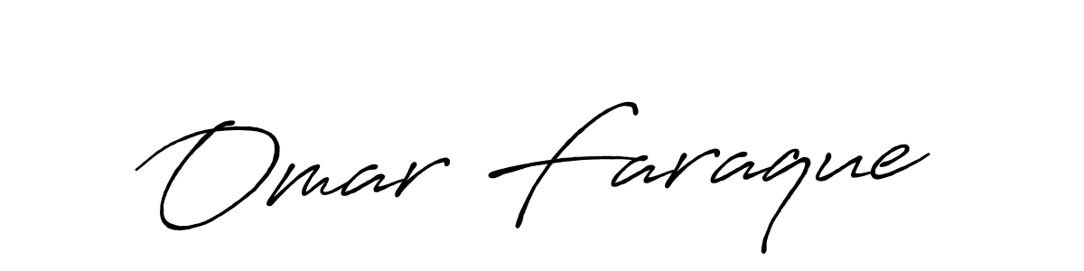 Make a beautiful signature design for name Omar Faraque. With this signature (Antro_Vectra_Bolder) style, you can create a handwritten signature for free. Omar Faraque signature style 7 images and pictures png