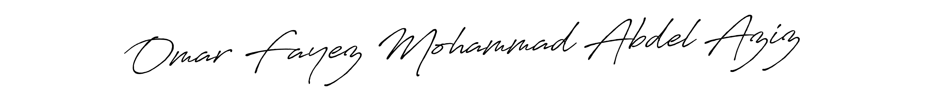 How to make Omar Fayez Mohammad Abdel Aziz name signature. Use Antro_Vectra_Bolder style for creating short signs online. This is the latest handwritten sign. Omar Fayez Mohammad Abdel Aziz signature style 7 images and pictures png