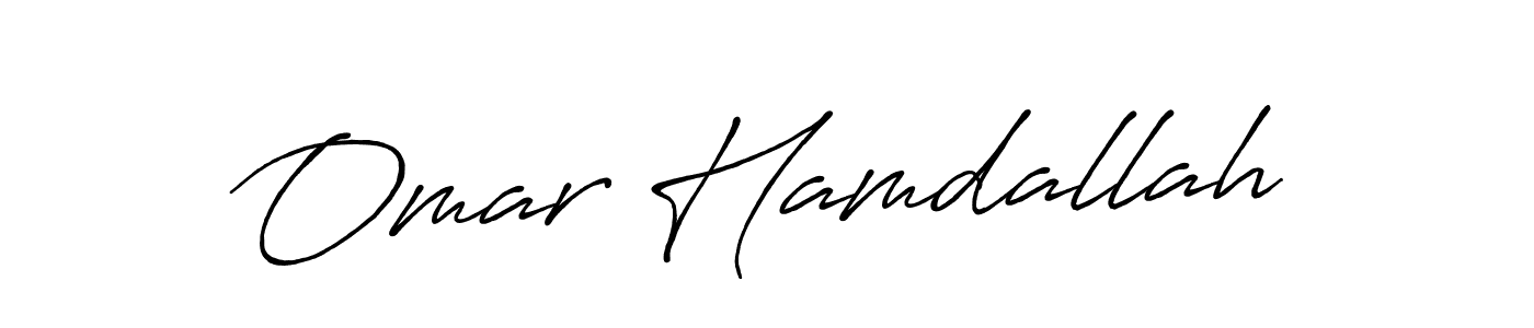 How to make Omar Hamdallah name signature. Use Antro_Vectra_Bolder style for creating short signs online. This is the latest handwritten sign. Omar Hamdallah signature style 7 images and pictures png