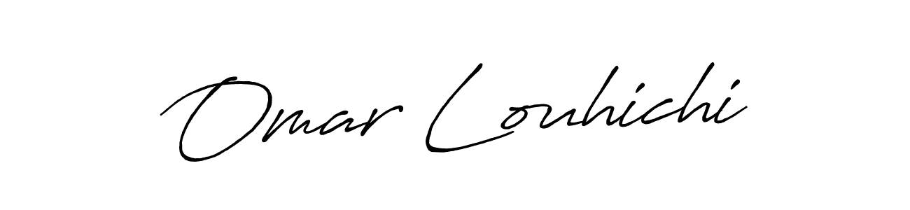 Also You can easily find your signature by using the search form. We will create Omar Louhichi name handwritten signature images for you free of cost using Antro_Vectra_Bolder sign style. Omar Louhichi signature style 7 images and pictures png