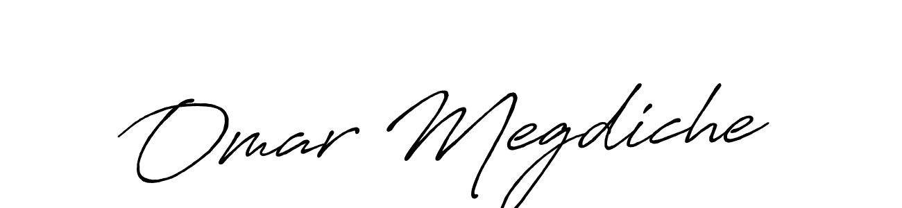 Create a beautiful signature design for name Omar Megdiche. With this signature (Antro_Vectra_Bolder) fonts, you can make a handwritten signature for free. Omar Megdiche signature style 7 images and pictures png