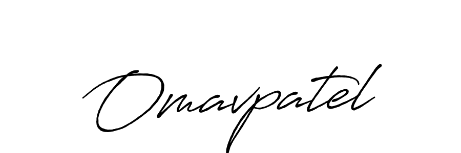 Use a signature maker to create a handwritten signature online. With this signature software, you can design (Antro_Vectra_Bolder) your own signature for name Omavpatel. Omavpatel signature style 7 images and pictures png