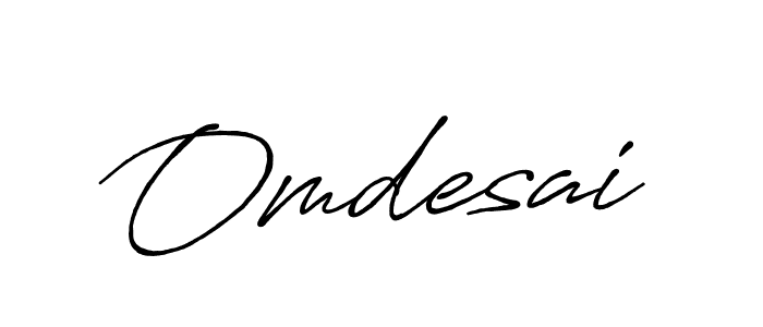 Omdesai stylish signature style. Best Handwritten Sign (Antro_Vectra_Bolder) for my name. Handwritten Signature Collection Ideas for my name Omdesai. Omdesai signature style 7 images and pictures png