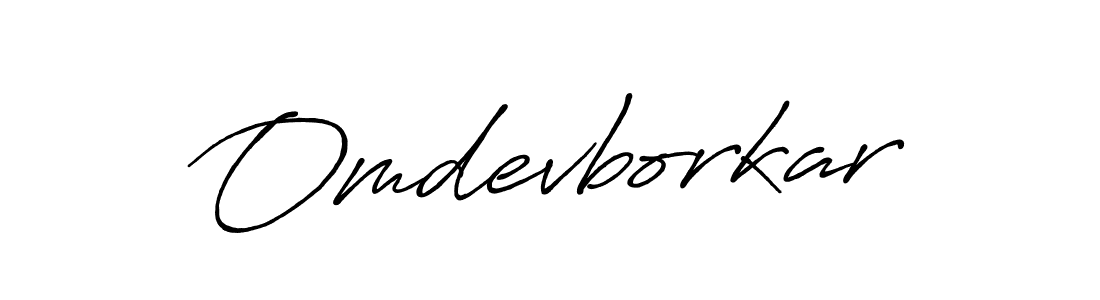 How to make Omdevborkar name signature. Use Antro_Vectra_Bolder style for creating short signs online. This is the latest handwritten sign. Omdevborkar signature style 7 images and pictures png