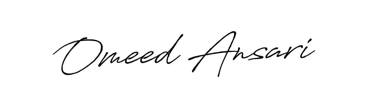 Use a signature maker to create a handwritten signature online. With this signature software, you can design (Antro_Vectra_Bolder) your own signature for name Omeed Ansari. Omeed Ansari signature style 7 images and pictures png