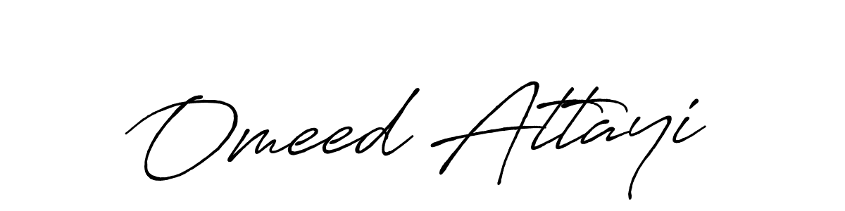 How to make Omeed Attayi name signature. Use Antro_Vectra_Bolder style for creating short signs online. This is the latest handwritten sign. Omeed Attayi signature style 7 images and pictures png