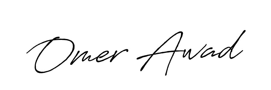 Omer Awad stylish signature style. Best Handwritten Sign (Antro_Vectra_Bolder) for my name. Handwritten Signature Collection Ideas for my name Omer Awad. Omer Awad signature style 7 images and pictures png